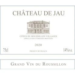 Offres 😉 Château de Jau Grand Vin, 2020 - Côtes-du-Roussillon-Villages AOP - Rouge - 75 cl 🌟 -VINS ROUGES Boutique 3119460003630 3