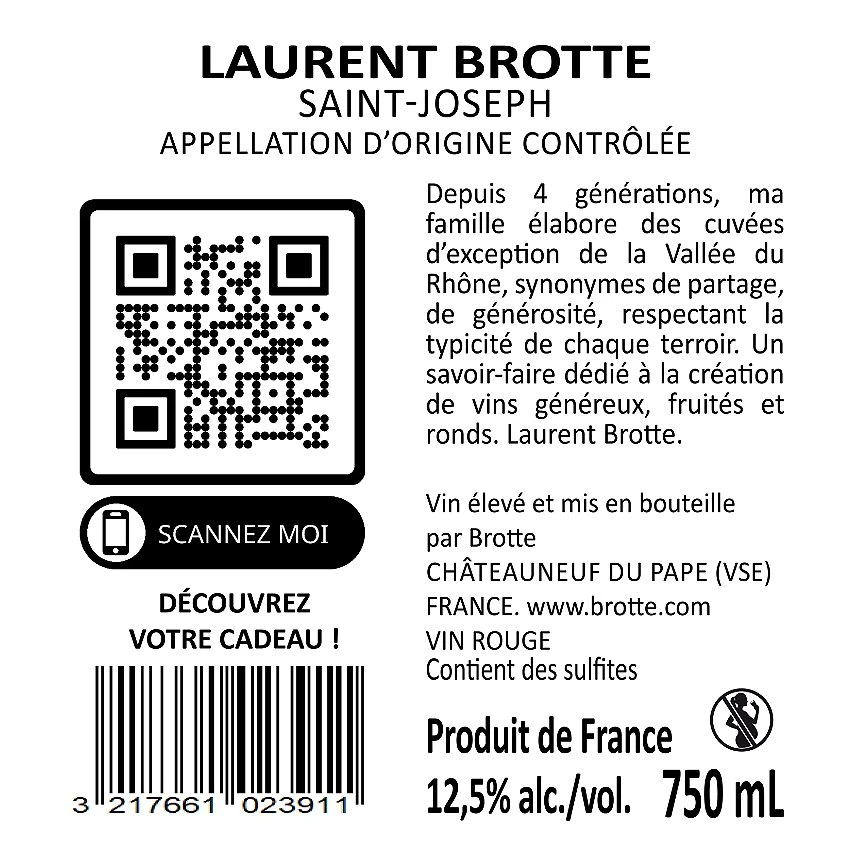 Laurent Brotte, 2021 - Saint-Joseph AOP - Rouge - 75 cl Offres ⭐ Laurent Brotte, 2021 - Saint-Joseph AOP - Rouge - 75 cl 😍 -VINS ROUGES Boutique 3217661023911 2