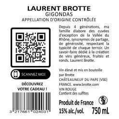 Le moins cher ✨ Laurent Brotte, 2020 - Gigondas AOP - Rouge - 75 cl 🔥 3 Le moins cher ✨ Laurent Brotte, 2020 - Gigondas AOP - Rouge - 75 cl 🔥 -VINS ROUGES Boutique 3217661024031 2