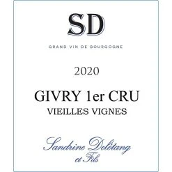 Nouveau 🔥 Sandrine Deletang & Fils Vieilles Vignes, 2020 - Givry 1er Cru AOP - Rouge - 75 cl 👍 -VINS ROUGES Boutique 3219850059138 3