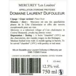 Nouveau 🛒 Domaine Laurent Dufouleur Les Louères, 2021 - Mercurey AOP - Rouge - 75 cl 🎉 -VINS ROUGES Boutique 3259663039262 2