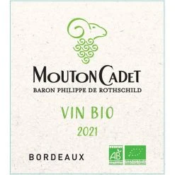 Meilleur prix 🔥 Mouton Cadet BIO, 2021 - Bordeaux AOP - Rouge - 75 cl 👏 -VINS ROUGES Boutique 3262156083758 3