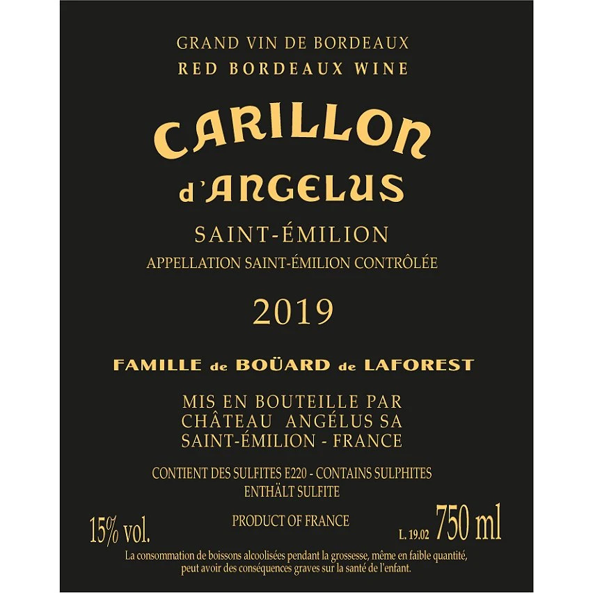 Le Carillon d'Angelus, 2019 - Saint-Emilion Grand Cru AOP - Rouge - 75 cl Les meilleures critiques de 😉 Le Carillon d'Angelus, 2019 - Saint-Emilion Grand Cru AOP - Rouge - 75 cl 💯 -VINS ROUGES Boutique 3284399049643 2