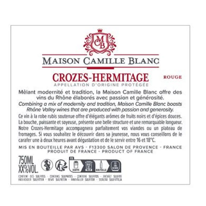 Maison Camille Blanc, 2020 - Crozes-Hermitage AOP - Rouge - 75 cl Sortie ⭐ Maison Camille Blanc, 2020 - Crozes-Hermitage AOP - Rouge - 75 cl 🛒 -VINS ROUGES Boutique 3330620025778 2