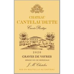 Remise 🤩 Château Cantelaudette Cuvée Prestige, 2020 - Graves de Vayres AOP - Rouge - 75 cl 👍 -VINS ROUGES Boutique 3397254990087 3
