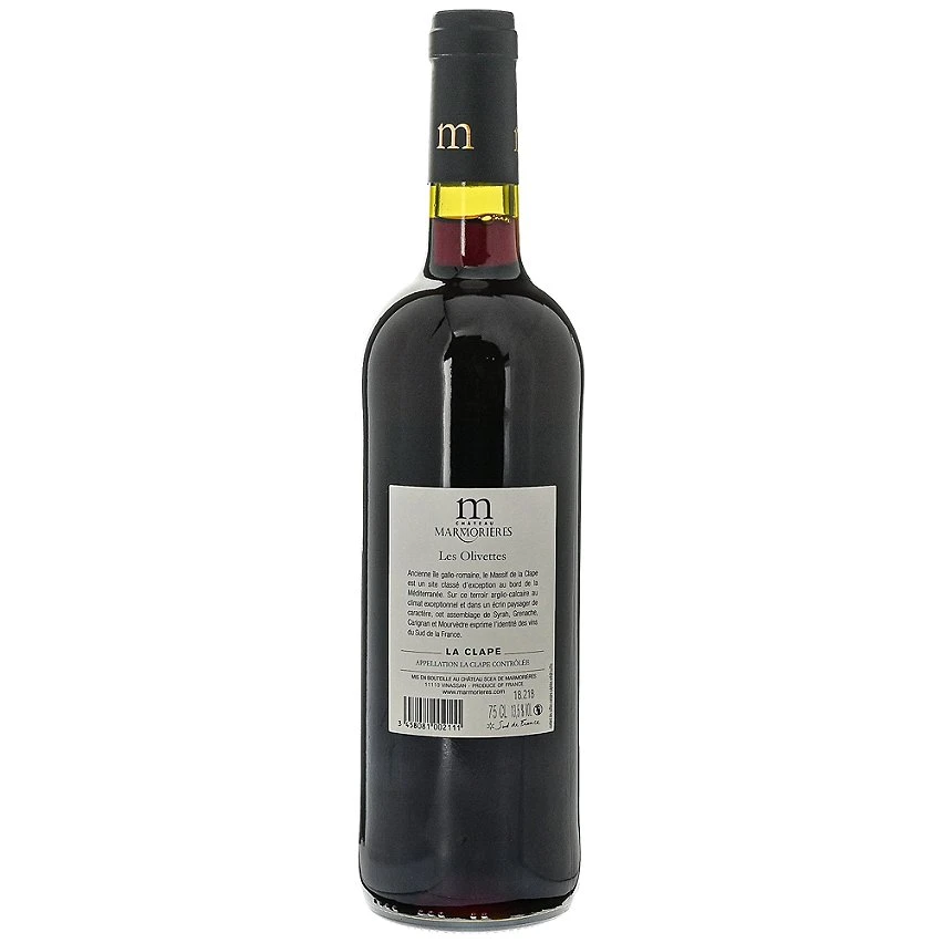 Château de Marmorières Les Olivettes, 2019 - La Clape AOP - Rouge - 75 cl Budget 😍 Château de Marmorières Les Olivettes, 2019 - La Clape AOP - Rouge - 75 cl 🤩 -VINS ROUGES Boutique 3458081002111 2
