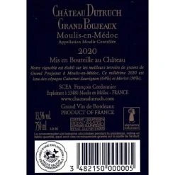 Les meilleures critiques de 🎉 Château Dutruch Grand Poujeaux, 2020 - Moulis ou Moulis-en-Médoc AOP - Rouge - 75 cl 🎉 -VINS ROUGES Boutique 3482150000005 2