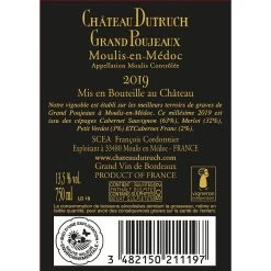 Meilleure affaire 🤩 Château Dutruch Grand Poujeaux, 2019 - Moulis ou Moulis-en-Médoc A.O.C. - Rouge - 75 cl 💯 -VINS ROUGES Boutique 3482150211197 2