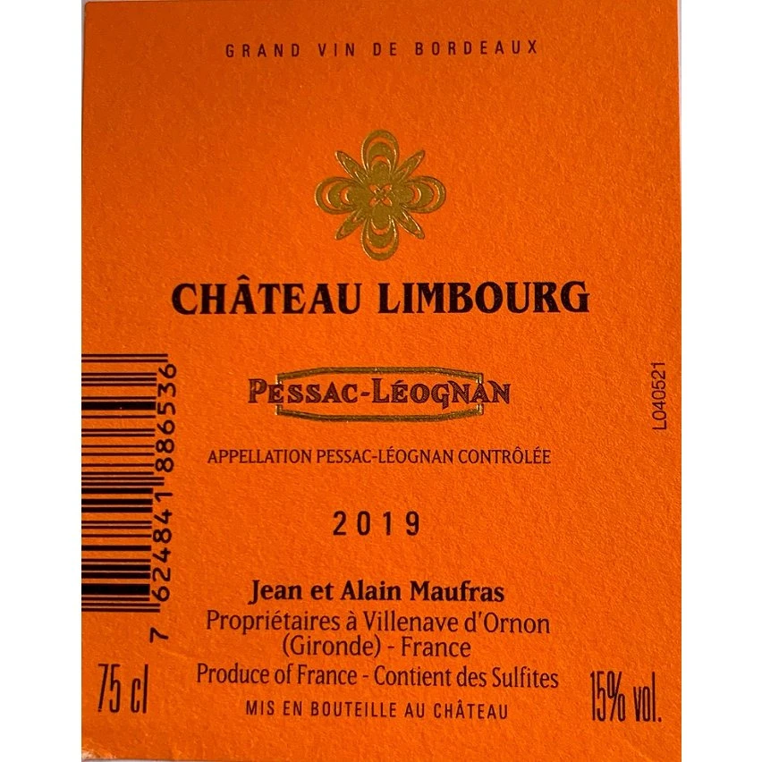 Château Limbourg, 2019 - Pessac-Léognan AOP - Rouge - 75 cl Remise ✨ Château Limbourg, 2019 - Pessac-Léognan AOP - Rouge - 75 cl 🎉 -VINS ROUGES Boutique 3495230320108 2