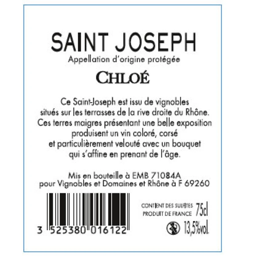 Domaine de Champal Chloé, 2020 - Saint-Joseph AOP - Rouge - 75 cl Grosses soldes 🧨 Domaine de Champal Chloé, 2020 - Saint-Joseph AOP - Rouge - 75 cl 🔥 -VINS ROUGES Boutique 3525380016122 2