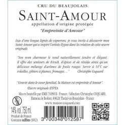 Meilleur prix 😉 Christophe Coquard Les Cœurs de l'Amour, 2021 - Saint-Amour AOP - Rouge - 75 cl 🛒 3 Meilleur prix 😉 Christophe Coquard Les Cœurs de l'Amour, 2021 - Saint-Amour AOP - Rouge - 75 cl 🛒 -VINS ROUGES Boutique 3700348012587 2