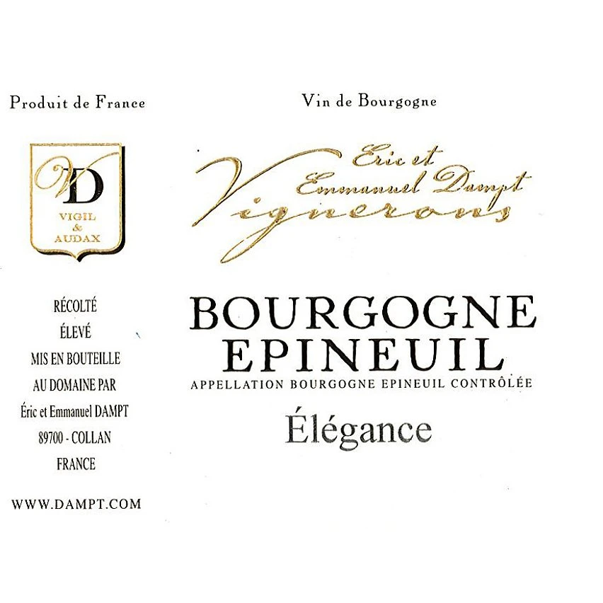 Vignoble Dampt Élégance, 2019 - Bourgogne Épineuil AOP - Rouge - 75 cl Grosses soldes 🧨 Vignoble Dampt Élégance, 2019 - Bourgogne Épineuil AOP - Rouge - 75 cl 😍 -VINS ROUGES Boutique 3700558806839 3