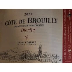 Tout neuf 👏 Olivier Coquard Diorite, 2021 - Côte de Brouilly AOP - Rouge - 75 cl 👍 4 Tout neuf 👏 Olivier Coquard Diorite, 2021 - Côte de Brouilly AOP - Rouge - 75 cl 👍 -VINS ROUGES Boutique 3700558806921 3