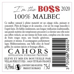 Top 10 🎁 Vignoble Vellas I'm the Boss, 2020 - Cahors AOP - Rouge - 75 cl 😉 -VINS ROUGES Boutique 3701086304910 3