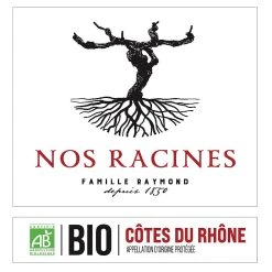 Le moins cher 🛒 Nos Racines BIO, 2021 - Côtes du Rhône AOP - Rouge - 75 cl 😍 -VINS ROUGES Boutique 3701172711424 3