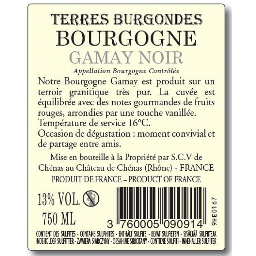 Terres Burgondes, 2020 - Bourgogne AOP - Rouge - 75 cl Meilleure vente ✨ Terres Burgondes, 2020 - Bourgogne AOP - Rouge - 75 cl 💯 -VINS ROUGES Boutique 3760005090914 2
