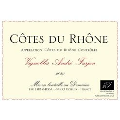 Meilleur prix 👏 Vignobles André Farjon BIO, 2020 - Côtes du Rhône AOP - Rouge - 75 cl 👍 -VINS ROUGES Boutique 3760166193103 3