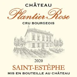 Meilleure vente 🌟 Château Plantier Rose, 2020 - Saint-Estèphe AOP - Rouge - 75 cl ❤️ -VINS ROUGES Boutique 3760259350307 3