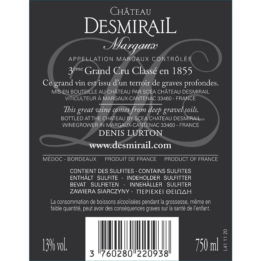 Château Desmirail, 2020 - Margaux AOP - Rouge - 75 cl Bon marché 😀 Château Desmirail, 2020 - Margaux AOP - Rouge - 75 cl ⌛ -VINS ROUGES Boutique 3760280220938 2