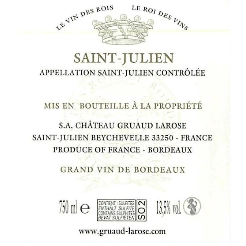 Sarget de Gruaud Larose, 2020 - Saint-Julien AOP - Rouge - 75 cl Offres 🥰 Sarget de Gruaud Larose, 2020 - Saint-Julien AOP - Rouge - 75 cl 😀 -VINS ROUGES Boutique 3760280782788 2