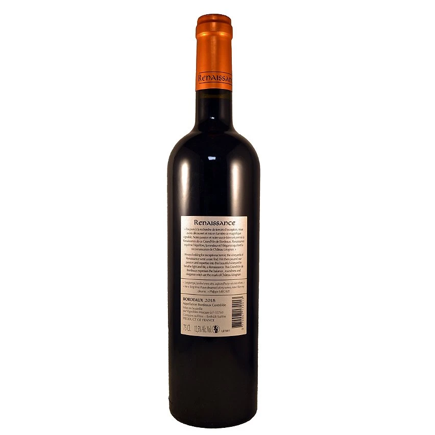 Renaissance by Château Léognan, 2018 - Bordeaux AOP - Rouge - 75 cl Le moins cher 🥰 Renaissance by Château Léognan, 2018 - Bordeaux AOP - Rouge - 75 cl 🎉 -VINS ROUGES Boutique 3770007172013 2