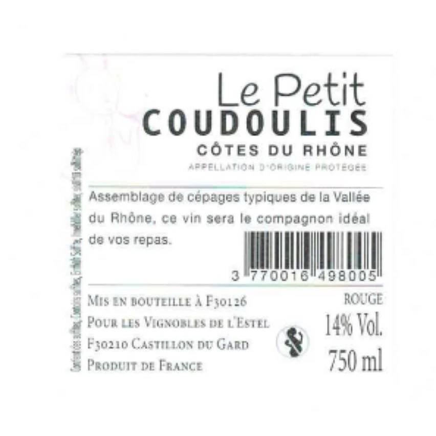 Le Petit Coudoulis, 2020 - Côtes du Rhône AOP - Rouge - 75 cl Tout neuf 🌟 Le Petit Coudoulis, 2020 - Côtes du Rhône AOP - Rouge - 75 cl ✔️ -VINS ROUGES Boutique 3770016498005 2